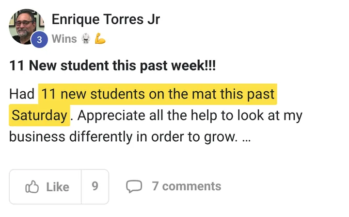 Enrique Torres Jr: 11 new students on the mat in one week